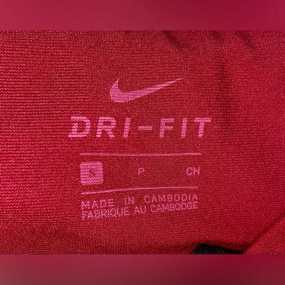 Nike Dri-Fit Crop Epic Cool Raspberry Red Small Drawstring Ventilation Holes - Picture 4 of 8